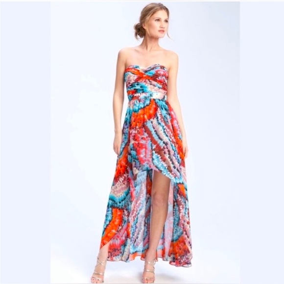 Aidan Mattox Strapless High Low Gown - Picture 2 of 8